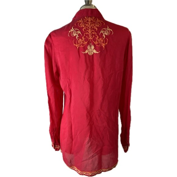 Johnny Was sz S Pink Embroidered Tunic - Picture 5 of 10